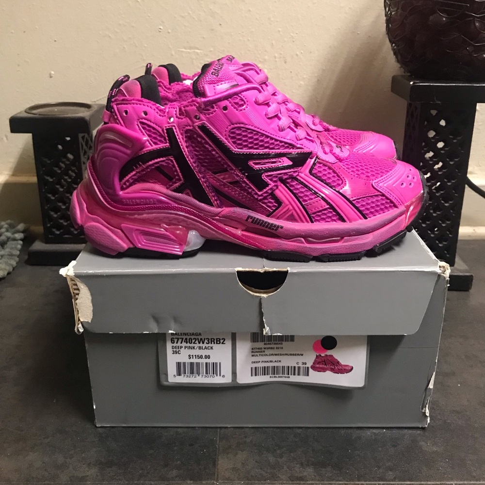 Balenciaga Runner Track Trainer Runners Sneakers Women Size 9 Sneaker Deep Pink